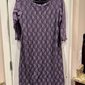 Made In Heaven Purple Lace Fully Lined Sheath Dress Sz 1x